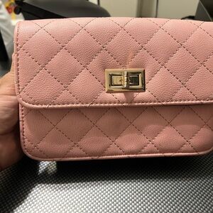 Elegant Pink Quilted Handbag
